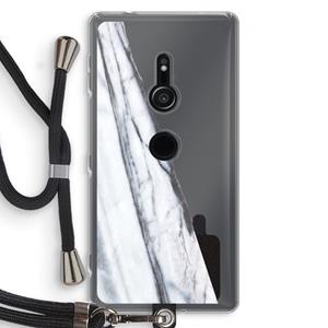 CaseCompany Gestreepte marmer: Sony Xperia XZ2 Transparant Hoesje met koord