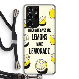 CaseCompany Lemonade: Samsung Galaxy S21 Ultra Transparant Hoesje met koord