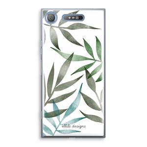 CaseCompany Tropical watercolor leaves: Sony Xperia XZ1 Transparant Hoesje
