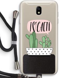 CaseCompany I love cacti: Samsung Galaxy J7 (2017) Transparant Hoesje met koord
