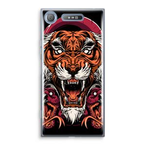 CaseCompany Tiger and Rattlesnakes: Sony Xperia XZ1 Transparant Hoesje