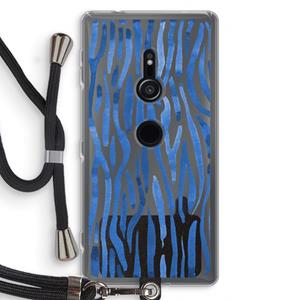 CaseCompany Blauwe nerven: Sony Xperia XZ2 Transparant Hoesje met koord