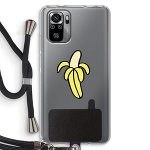 CaseCompany Banana: Xiaomi Redmi Note 10S Transparant Hoesje met koord