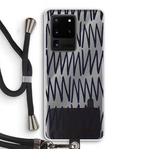 CaseCompany Marrakech Zigzag: Samsung Galaxy S20 Ultra Transparant Hoesje met koord