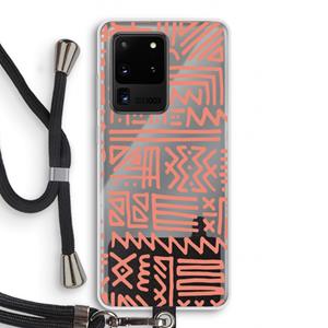 CaseCompany Marrakech Pink: Samsung Galaxy S20 Ultra Transparant Hoesje met koord