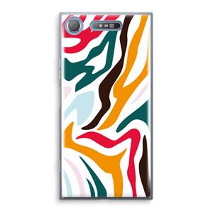 CaseCompany Colored Zebra: Sony Xperia XZ1 Transparant Hoesje