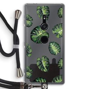 CaseCompany Tropische bladeren: Sony Xperia XZ2 Transparant Hoesje met koord