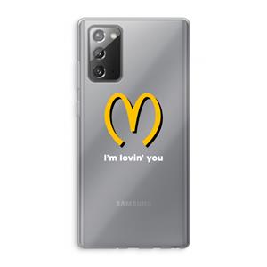 CaseCompany I'm lovin' you: Samsung Galaxy Note 20 / Note 20 5G Transparant Hoesje