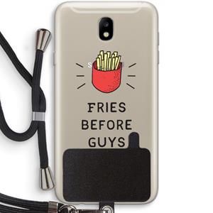 CaseCompany Fries before guys: Samsung Galaxy J7 (2017) Transparant Hoesje met koord