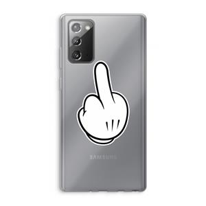 CaseCompany Middle finger white: Samsung Galaxy Note 20 / Note 20 5G Transparant Hoesje