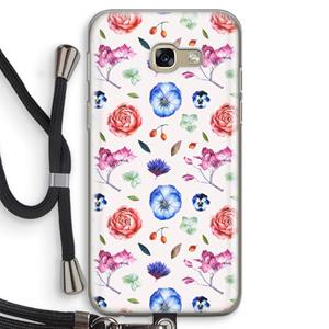 CaseCompany Bloemetjes: Samsung Galaxy A5 (2017) Transparant Hoesje met koord