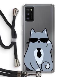 CaseCompany Cool cat: Samsung Galaxy A41 Transparant Hoesje met koord