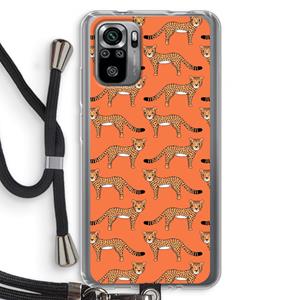 CaseCompany Cheetah: Xiaomi Redmi Note 10S Transparant Hoesje met koord
