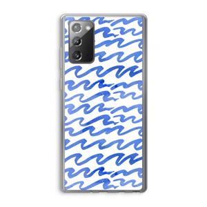 CaseCompany Blauwe golven: Samsung Galaxy Note 20 / Note 20 5G Transparant Hoesje
