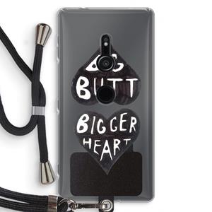 CaseCompany Big butt bigger heart: Sony Xperia XZ2 Transparant Hoesje met koord