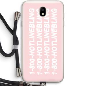 CaseCompany Hotline bling pink: Samsung Galaxy J7 (2017) Transparant Hoesje met koord