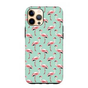 CaseCompany Flamingoprint groen: iPhone 12 Pro Max Tough Case