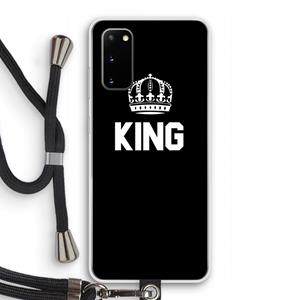 CaseCompany King zwart: Samsung Galaxy S20 Transparant Hoesje met koord