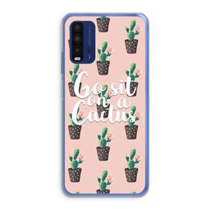 CaseCompany Cactus quote: Xiaomi Redmi 9T Transparant Hoesje