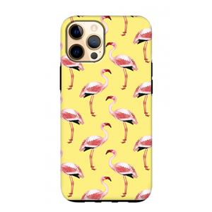 CaseCompany Flamingo's geel: iPhone 12 Pro Max Tough Case