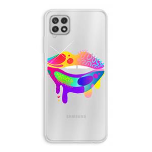 CaseCompany Lip Palette: Samsung Galaxy A22 4G Transparant Hoesje