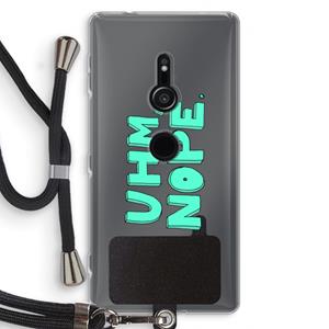 CaseCompany UHM, NOPE.: Sony Xperia XZ2 Transparant Hoesje met koord