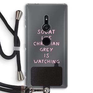 CaseCompany Christian Grey: Sony Xperia XZ2 Transparant Hoesje met koord