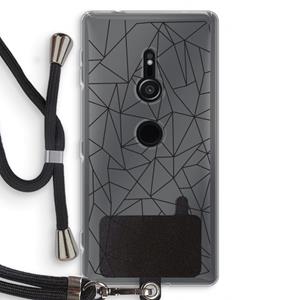 CaseCompany Geometrische lijnen zwart: Sony Xperia XZ2 Transparant Hoesje met koord