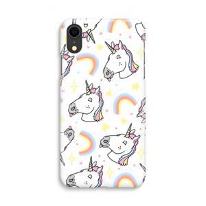 CaseCompany Rainbow Unicorn: iPhone XR Volledig Geprint Hoesje
