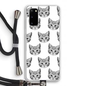 CaseCompany Kitten: Samsung Galaxy S20 Transparant Hoesje met koord