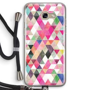 CaseCompany Gekleurde driehoekjes: Samsung Galaxy A5 (2017) Transparant Hoesje met koord
