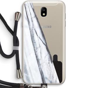 CaseCompany Gestreepte marmer: Samsung Galaxy J7 (2017) Transparant Hoesje met koord