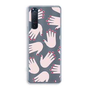 CaseCompany Hands pink: Sony Xperia 5 II Transparant Hoesje
