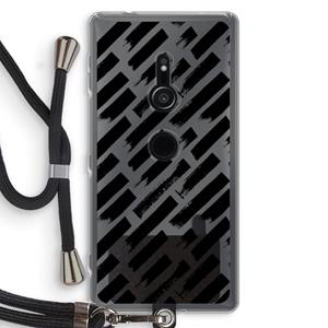 CaseCompany Zwarte vegen: Sony Xperia XZ2 Transparant Hoesje met koord