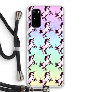 CaseCompany Musketon Unicorn: Samsung Galaxy S20 Transparant Hoesje met koord