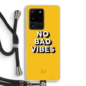 CaseCompany No Bad Vibes: Samsung Galaxy S20 Ultra Transparant Hoesje met koord