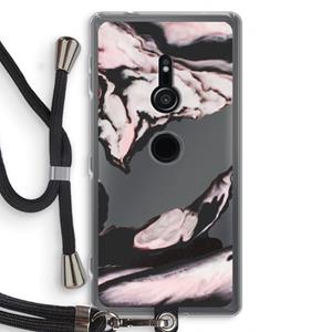 CaseCompany Roze stroom: Sony Xperia XZ2 Transparant Hoesje met koord