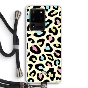 CaseCompany Leopard pattern: Samsung Galaxy S20 Ultra Transparant Hoesje met koord