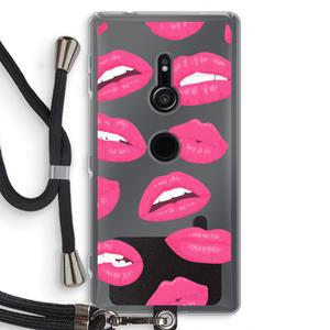 CaseCompany Bite my lip: Sony Xperia XZ2 Transparant Hoesje met koord
