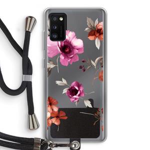 CaseCompany Geschilderde bloemen: Samsung Galaxy A41 Transparant Hoesje met koord
