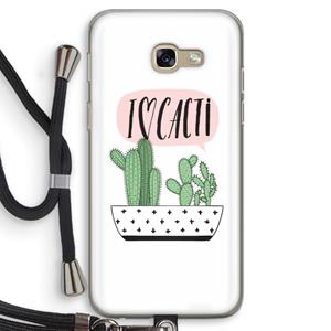 CaseCompany I love cacti: Samsung Galaxy A5 (2017) Transparant Hoesje met koord