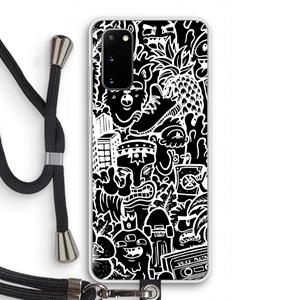 CaseCompany Vexx Black Mixtape: Samsung Galaxy S20 Transparant Hoesje met koord