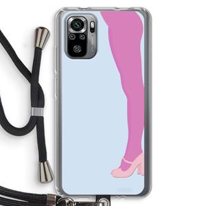 CaseCompany Pink panty: Xiaomi Redmi Note 10S Transparant Hoesje met koord