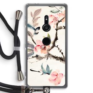 CaseCompany Japanse bloemen: Sony Xperia XZ2 Transparant Hoesje met koord