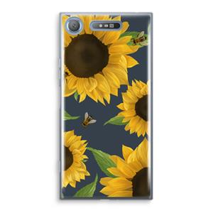 CaseCompany Sunflower and bees: Sony Xperia XZ1 Transparant Hoesje