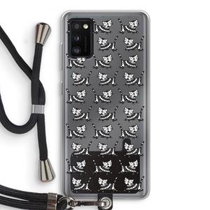 CaseCompany Zwarte poes: Samsung Galaxy A41 Transparant Hoesje met koord