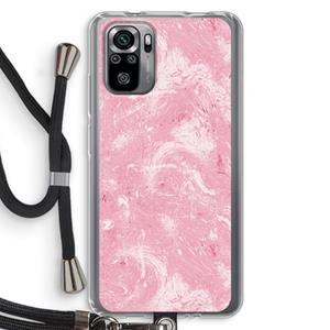 CaseCompany Abstract Painting Pink: Xiaomi Redmi Note 10S Transparant Hoesje met koord