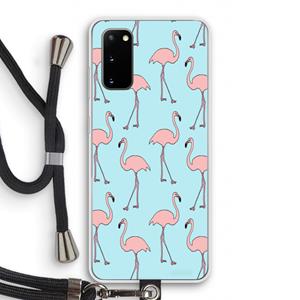 CaseCompany Anything Flamingoes: Samsung Galaxy S20 Transparant Hoesje met koord