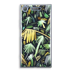 CaseCompany Tropical Palms Dark: Sony Xperia XZ1 Transparant Hoesje