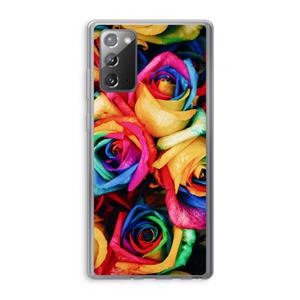 CaseCompany Neon bloemen: Samsung Galaxy Note 20 / Note 20 5G Transparant Hoesje